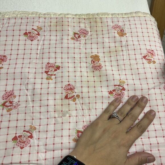 VINTAGE! STRAWBERRy Shortcake Throw Blanket And Pillow - Picture 5 of 8